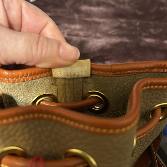 Vintage Dooney & Bourke Mini drawstring. R134 in Taupe. - Picture 9 of 10